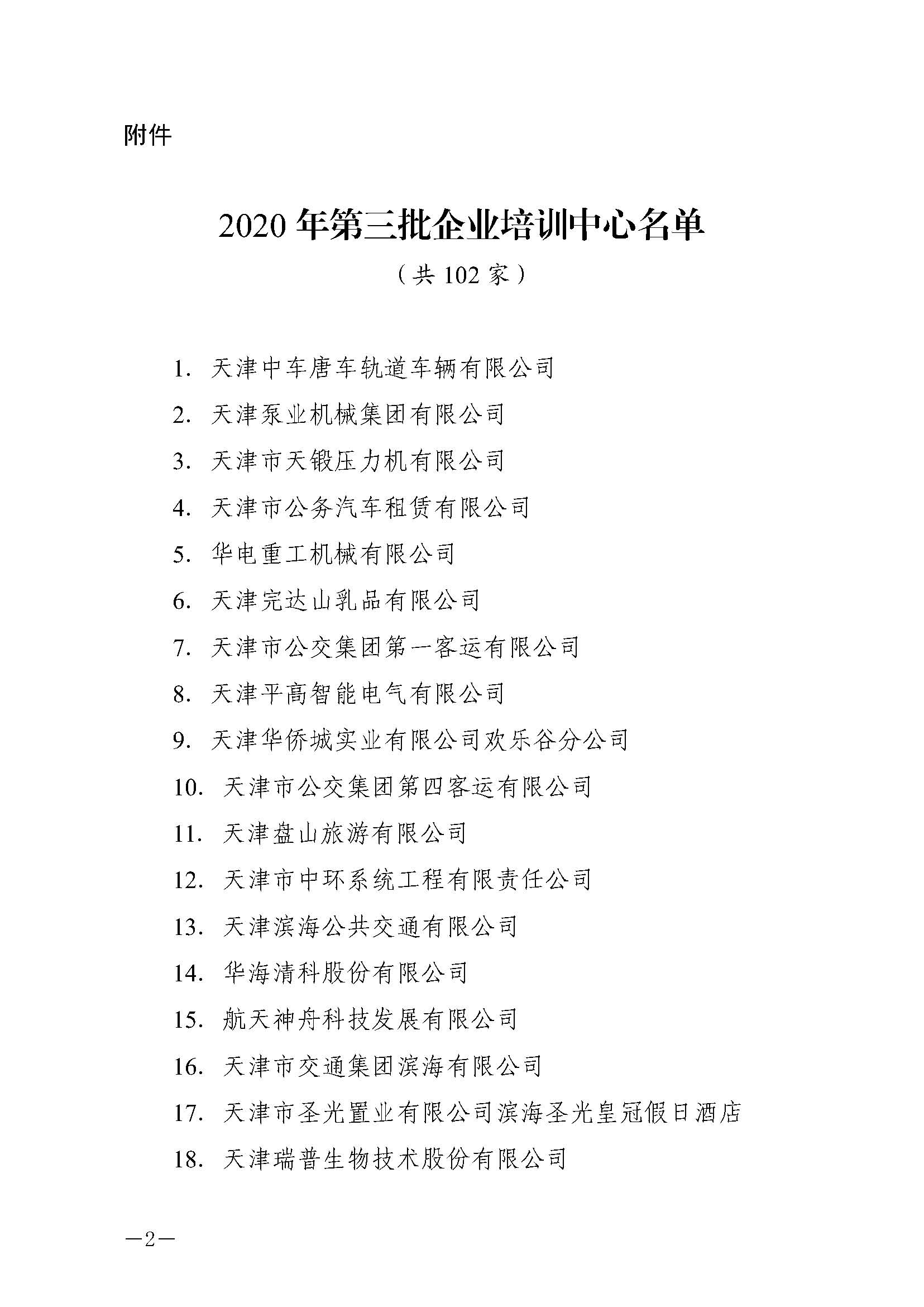 津人社辦函�021�號—市人社局關于公布2020年第三批企業培訓中心名單的通知_頁面_2.jpg 津人社辦函�021�號—市人社局關于公布2020年第三批企業培訓中心名單的通知_頁面_2.jpg